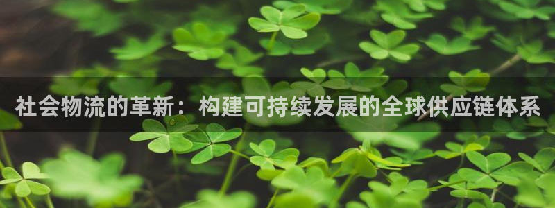 ,优游国际麻将胡了：社会物流的革新：